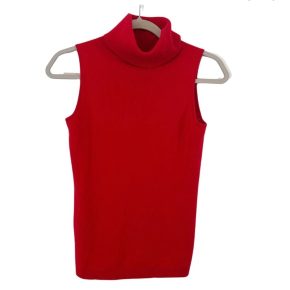 Bloomingdale's Tops - Women’s Cashmere Turtle Neck Sleeveless Tank Top Sweater